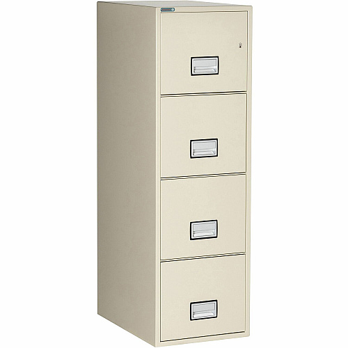 Phoenix World Class Vertical File - 4-Drawer 16.9" Width x 25" Depth x 54" Height - 4 x Drawer(s) for File - Letter - Vertical - Fire Resistant, Explosion Resistant, Impact Resistant, Security Lock - Putty - 1 Each (LTR4W25P)