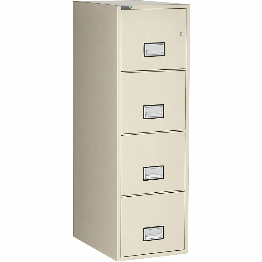 Phoenix World Class Vertical File - 4-Drawer 16.9" Width x 25" Depth x 54" Height - 4 x Drawer(s) for File - Letter - Vertical - Fire Resistant, Explosion Resistant, Impact Resistant, Security Lock - Putty - 1 Each (LTR4W25P)