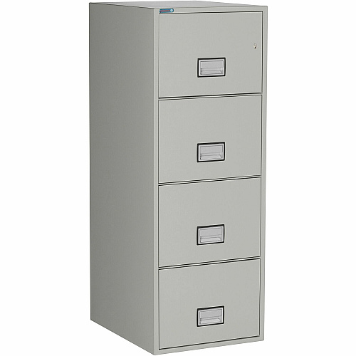 Phoenix World Class Vertical File - 4-Drawer 25" Width x 19.9" Depth x 54" Height - 4 x Drawer(s) for File - Legal - Vertical - Fire Resistant, Explosion Resistant, Impact Resistant, Security Lock - Light Gray - 1 Each (LGL4W25LG)