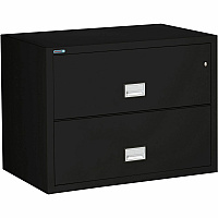 Phoenix World Class Lateral File - 2-Drawer 38.8" Width x 23.6" Depth x 28.8" Height - 2 x Drawer(s) for File - Lateral - Fire Resistant, Explosion Resistant, Impact Resistant, Security Lock - Gray - 1 Each (LAT2W38B)