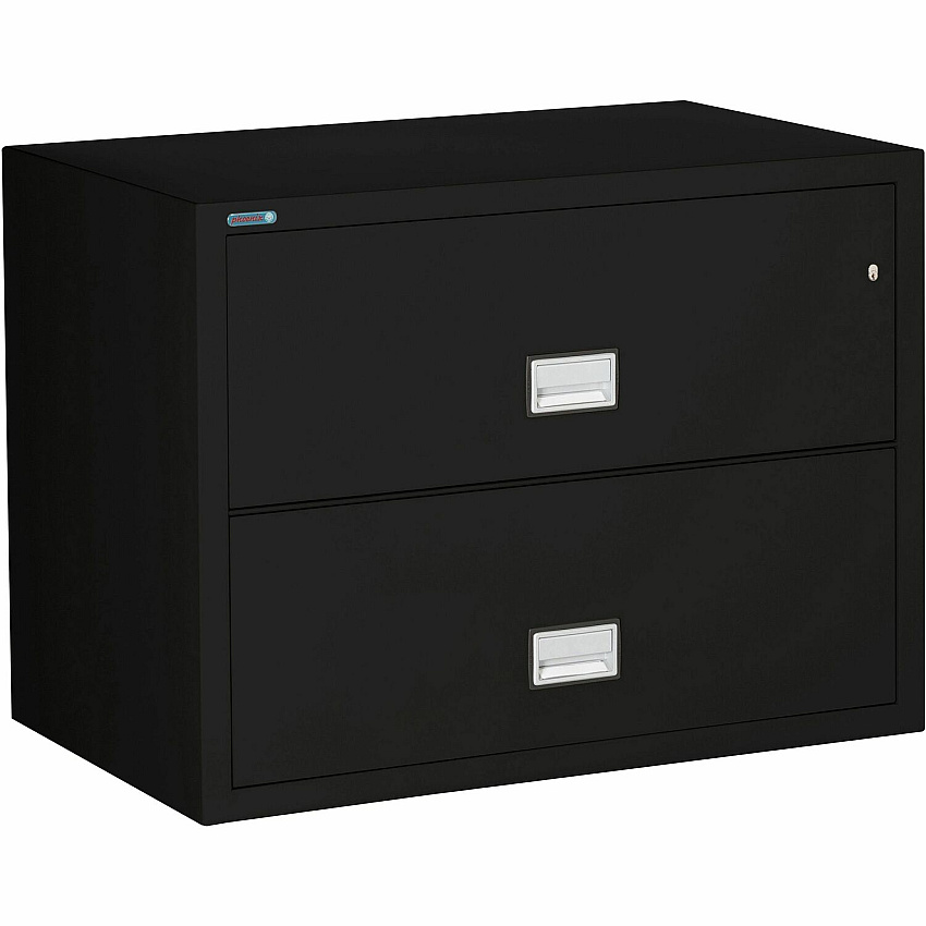 Phoenix World Class Lateral File - 2-Drawer 38.8" Width x 23.6" Depth x 28.8" Height - 2 x Drawer(s) for File - Lateral - Fire Resistant, Explosion Resistant, Impact Resistant, Security Lock - Gray - 1 Each (LAT2W38B)
