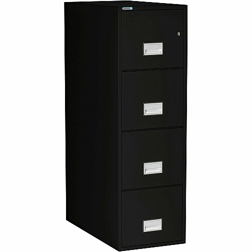Phoenix World Class Vertical File - 4-Drawer 16.9" Width x 31" Depth x 54" Height - 4 x Drawer(s) for File - Letter - Vertical - Fire Resistant, Explosion Resistant, Impact Resistant, Security Lock - Black - 1 Each (LTR4W31B)