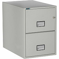 Phoenix World Class Vertical File - 2-Drawer 19.9" Width x 31" Depth x 28" Height - 2 x Drawer(s) for File - Legal - Vertical - Fire Resistant, Explosion Resistant, Impact Resistant, Security Lock - Light Gray - 1 Each (LGL2W31LG)