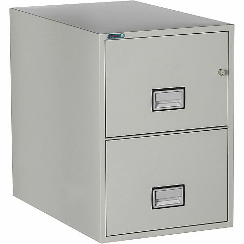 Phoenix World Class Vertical File - 2-Drawer 19.9" Width x 31" Depth x 28" Height - 2 x Drawer(s) for File - Legal - Vertical - Fire Resistant, Explosion Resistant, Impact Resistant, Security Lock - Light Gray - 1 Each (LGL2W31LG)
