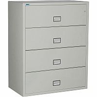 Phoenix World Class Lateral File - 4-Drawer 44" Width x 23.6" Depth x 54.7" Height - 4 x Drawer(s) for File - Lateral - Fire Resistant, Explosion Resistant, Impact Resistant, Security Lock - Light Gray - 1 Each (LAT4W44LG)