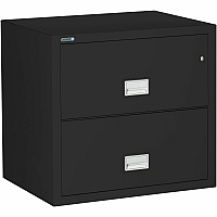Phoenix World Class Lateral File - 2-Drawer 31" Width x 23.6" Depth x 28.8" Height - 2 x Drawer(s) for File - Lateral - Fire Resistant, Explosion Resistant, Impact Resistant, Security Lock - Black - 1 Each (LAT2W31B)