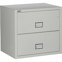 Phoenix World Class Lateral File - 2-Drawer 31" Width x 23.6" Depth x 28.8" Height - 2 x Drawer(s) for File - Lateral - Fire Resistant, Explosion Resistant, Impact Resistant, Security Lock - Light Gray - 1 Each (LAT2W31LG)