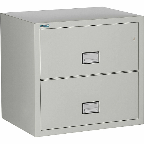 Phoenix World Class Lateral File - 2-Drawer 31" Width x 23.6" Depth x 28.8" Height - 2 x Drawer(s) for File - Lateral - Fire Resistant, Explosion Resistant, Impact Resistant, Security Lock - Light Gray - 1 Each (LAT2W31LG)