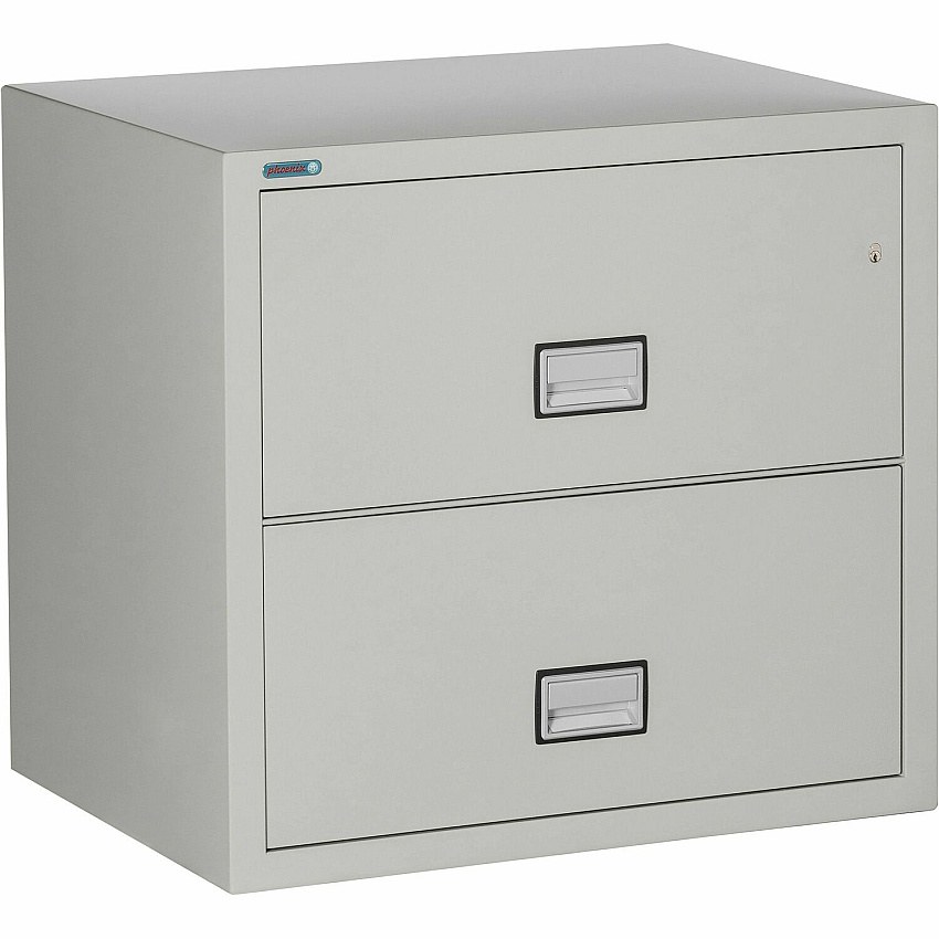 Phoenix World Class Lateral File - 2-Drawer 31" Width x 23.6" Depth x 28.8" Height - 2 x Drawer(s) for File - Lateral - Fire Resistant, Explosion Resistant, Impact Resistant, Security Lock - Light Gray - 1 Each (LAT2W31LG)