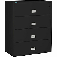 Phoenix World Class Lateral File - 4-Drawer 44" Width x 23.6" Depth x 54.7" Height - 4 x Drawer(s) for File - Lateral - Fire Resistant, Explosion Resistant, Impact Resistant, Security Lock - Black - 1 Each (LAT4W44B)