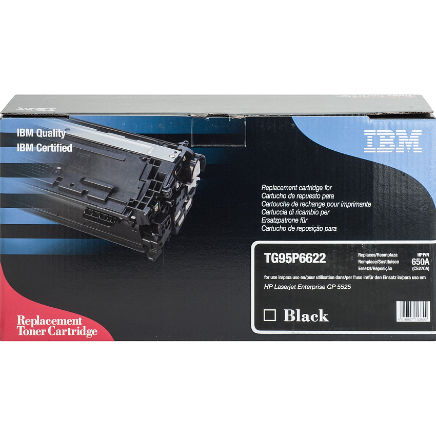IBM Remanufactured Laser Toner Cartridge - Alternative for HP 650A (CE270A) - Black - 1 Each 13000 Pages (TG95P6622)