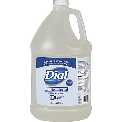 Dial Sensitive Skin Antibacterial Liquid Hand Soap Refill 1 gal - Kill Germs - Skin, Hand - Clear - 1 Each (82838)