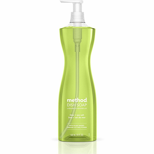 Method Dish Soap 18 fl oz (0.6 quart) - Lime + Seasalt Scent - Light Willow Green - 6 / Carton (01240CT)