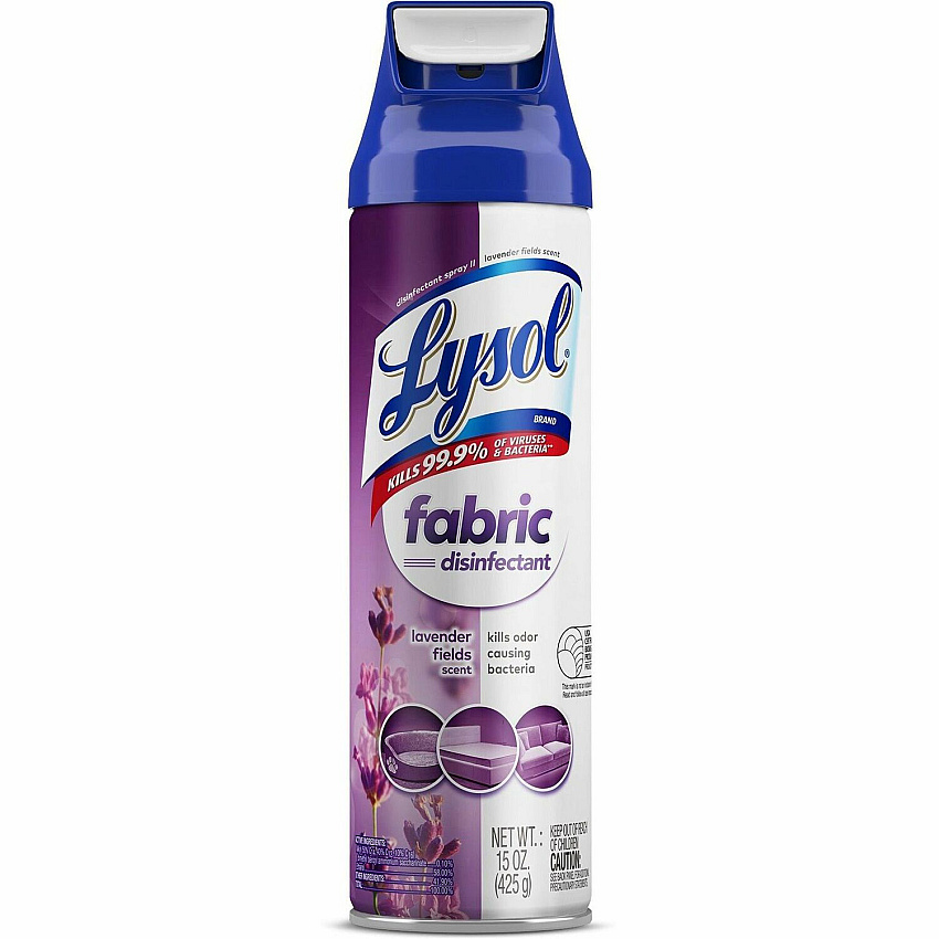 Lysol Fabric Disinfectant Spray 15 fl oz (0.5 quart) - Lavender Fields Scent - Virucidal, Soft, Deodorize - Clear - 1 Each (94121)