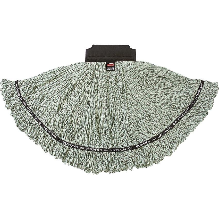 Rubbermaid Commercial Medium Maximizer Microfiber Mophead 11.2" Width x 19.5" Length - MicroFiber - Green - 6 / Carton (1924815CT)