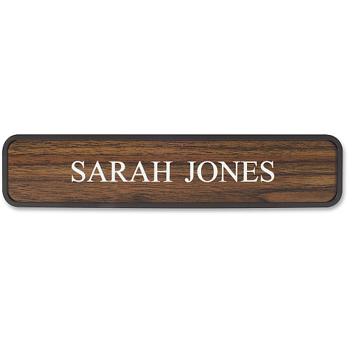 Xstamper Designer Framed Wall/Door Sign 10" Holding Width x 2" Holding Height - Rectangular Shape - Wall, Door - Rounded Corner - Plastic - Brown - 1 Each (G38)