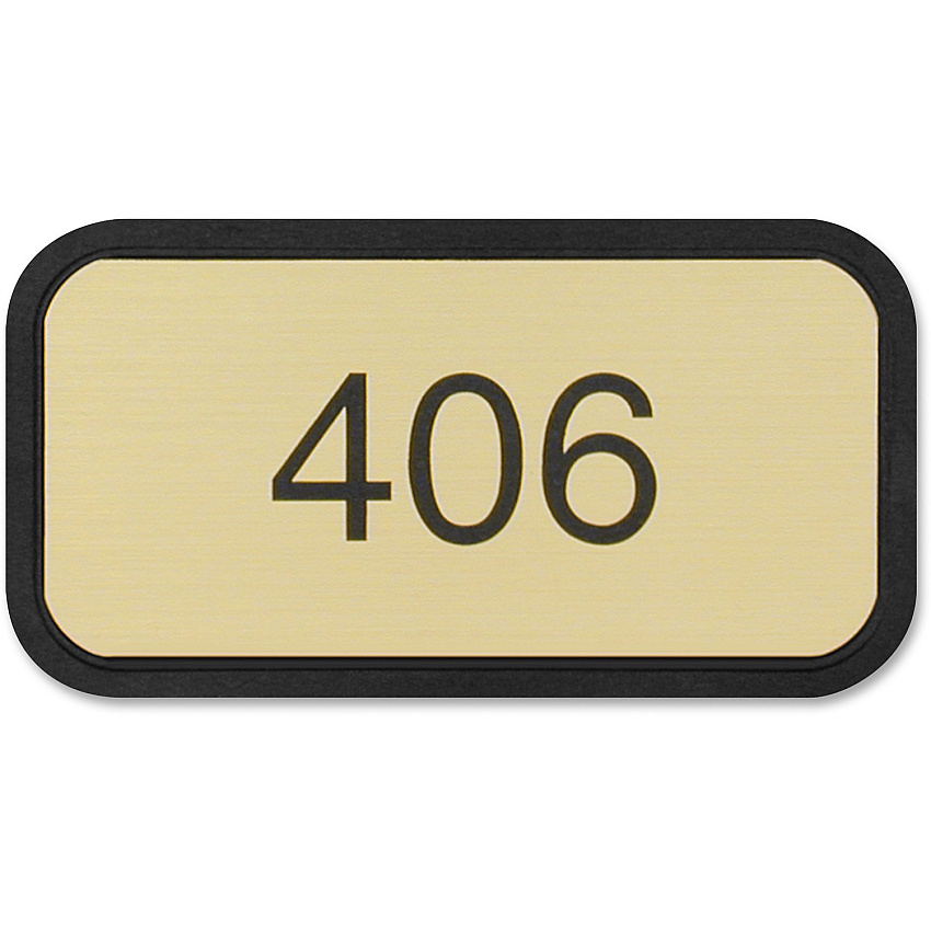 Xstamper Designer Framed Wall/Door Sign 4" Holding Width x 2" Holding Height - Rectangular Shape - Wall, Door - Rounded Corner - Plastic - Black - 1 Each (G40)