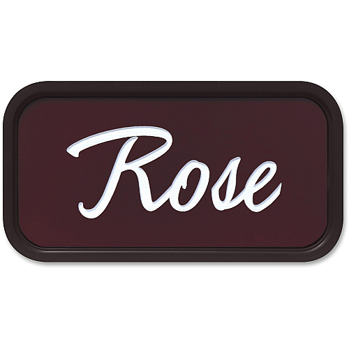 Xstamper Designer Framed Wall/Door Sign 4" Holding Width x 2" Holding Height - Rectangular Shape - Wall, Door - Rounded Corner - Plastic - Brown - 1 Each (G43)