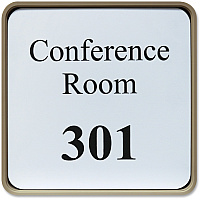 Xstamper Designer Framed Wall/Door Sign 6" Holding Width x 6" Holding Height - Square Shape - Wall, Door - Rounded Corner - Plastic - Almond - 1 Each (G61)