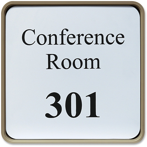 Xstamper Designer Framed Wall/Door Sign 6" Holding Width x 6" Holding Height - Square Shape - Wall, Door - Rounded Corner - Plastic - Almond - 1 Each (G61)