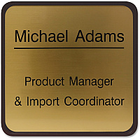 Xstamper Designer Framed Wall/Door Sign 6" Holding Width x 6" Holding Height - Square Shape - Wall, Door - Rounded Corner - Plastic - Brown - 1 Each (G63)