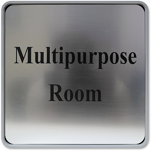 Xstamper Designer Framed Wall/Door Sign 8" Holding Width x 8" Holding Height - Square Shape - Wall, Door - Rounded Corner - Plastic - Gray - 1 Each (G72)