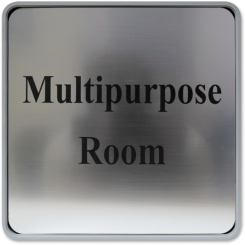 Xstamper Designer Framed Wall/Door Sign 8" Holding Width x 8" Holding Height - Square Shape - Wall, Door - Rounded Corner - Plastic - Gray - 1 Each (G72)
