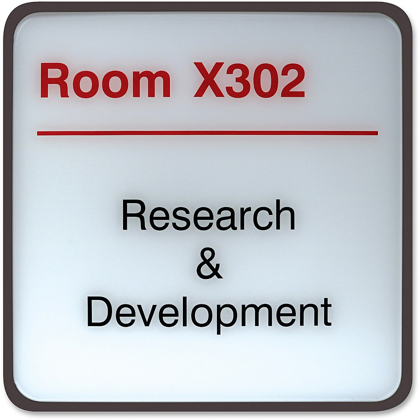Xstamper Designer Framed Wall/Door Sign 8" Holding Width x 8" Holding Height - Square Shape - Wall, Door - Rounded Corner - Plastic - Brown - 1 Each (G73)