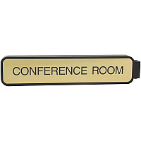 Xstamper Designer Double-sided Corridor Sign 10" Holding Width x 2" Holding Height - Rectangular Shape - Double Sided - Rounded Corner - Plastic - Black - 1 Each (G80)