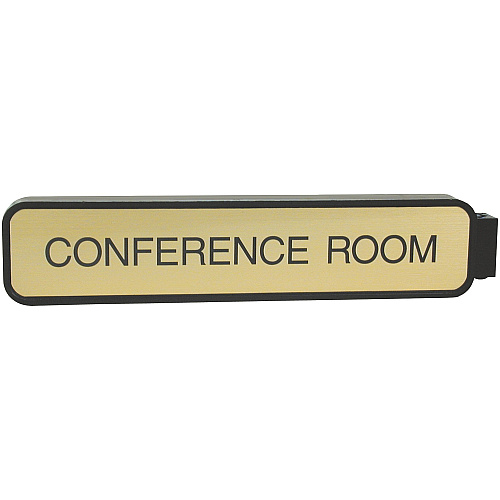 Xstamper Designer Double-sided Corridor Sign 10" Holding Width x 2" Holding Height - Rectangular Shape - Double Sided - Rounded Corner - Plastic - Black - 1 Each (G80)