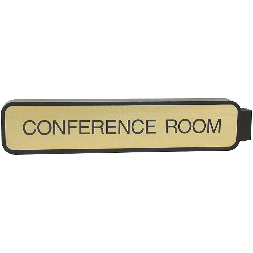 Xstamper Designer Double-sided Corridor Sign 10" Holding Width x 2" Holding Height - Rectangular Shape - Double Sided - Rounded Corner - Plastic - Black - 1 Each (G80)