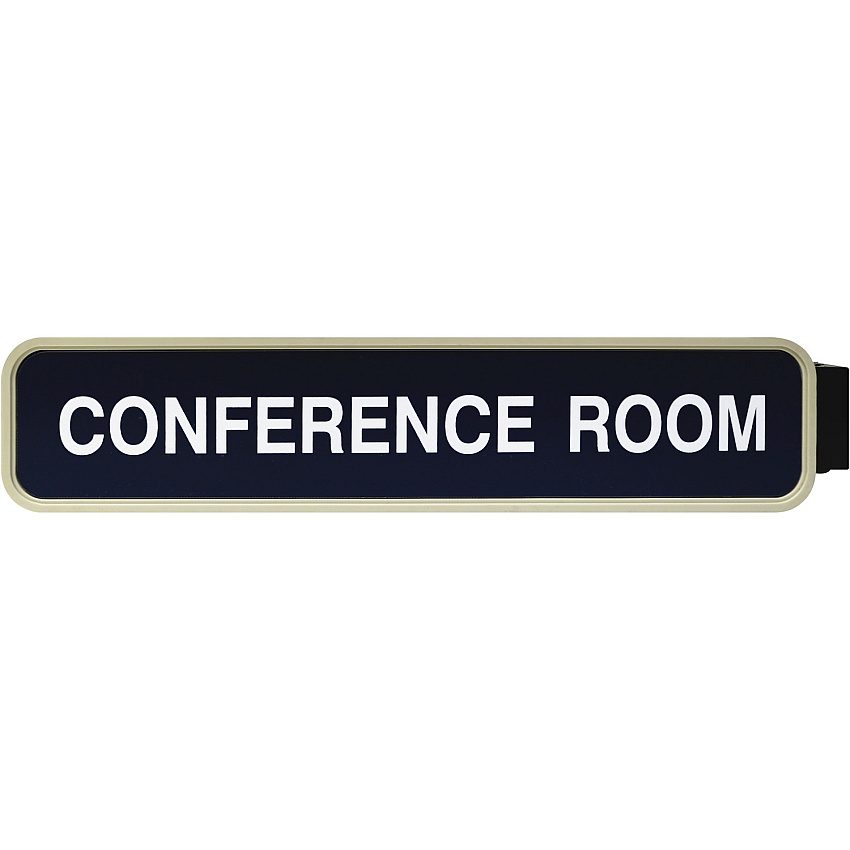 Xstamper Designer Double-sided Corridor Sign 10" Holding Width x 2" Holding Height - Rectangular Shape - Double Sided - Rounded Corner - Plastic - Almond - 1 Each (G81)