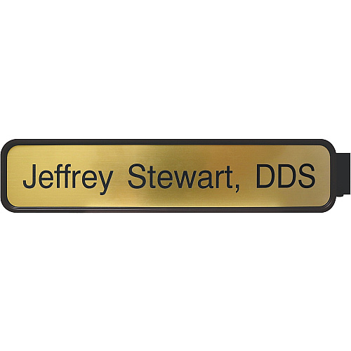 Xstamper Designer Double-sided Corridor Sign 10" Holding Width x 2" Holding Height - Rectangular Shape - Double Sided - Rounded Corner - Plastic - Brown - 1 Each (G83)