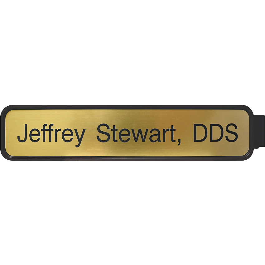 Xstamper Designer Double-sided Corridor Sign 10" Holding Width x 2" Holding Height - Rectangular Shape - Double Sided - Rounded Corner - Plastic - Brown - 1 Each (G83)