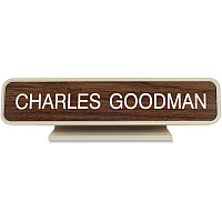 Xstamper Designer Framed Desk Sign 10" Holding Width x 2" Holding Height - Rectangular Shape - Rounded Corner - Aluminum, Plastic - Almond - 1 Each (K25)