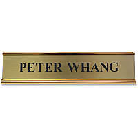 Xstamper Aluminum Double-sided Desk Holder 10" Holding Width x 2" Holding Height - Rectangular Shape - Double Sided - Aluminum - Gold - 1 Each (K65)