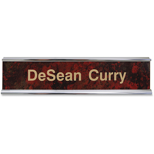 Xstamper Aluminum Double-sided Desk Holder 10" Holding Width x 2" Holding Height - Rectangular Shape - Double Sided - Aluminum - Silver - 1 Each (K66)