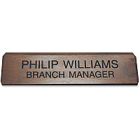 Xstamper Engraved Walnut Desk Sign 10