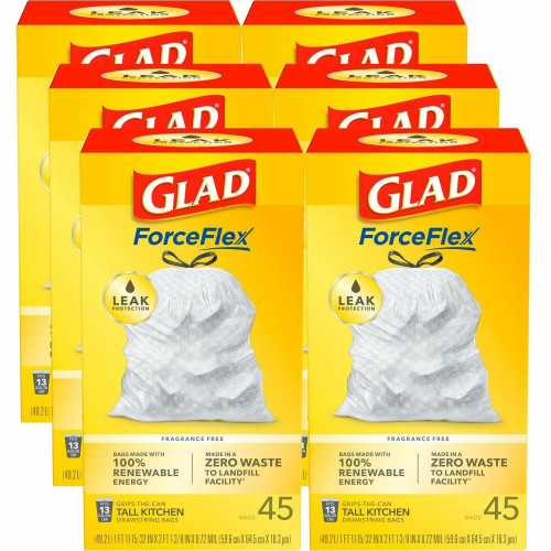 Glad ForceFlex Tall Kitchen Drawstring Trash Bags (78362CT)