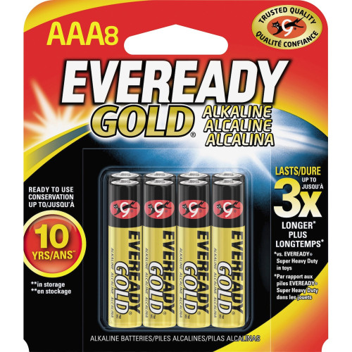 Eveready Gold Alkaline AAA Batteries (A92BP8CT)