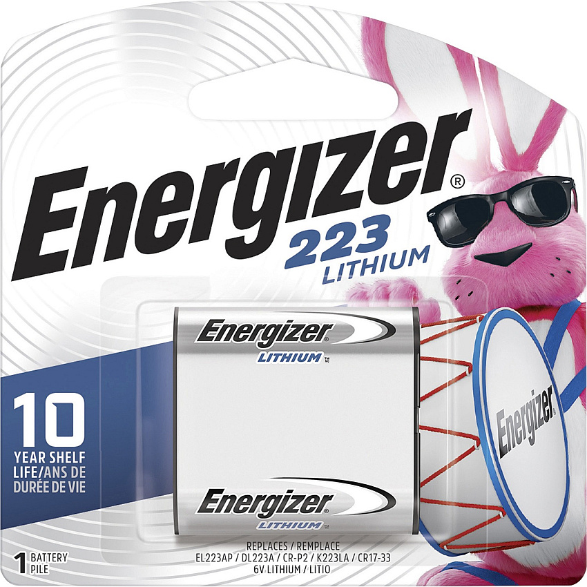 Energizer 223 Lithium Battery 1-Packs For Multipurpose - CR223 - 1500 mAh - 6 V DC - 4 / Carton (EL223APBPCT)