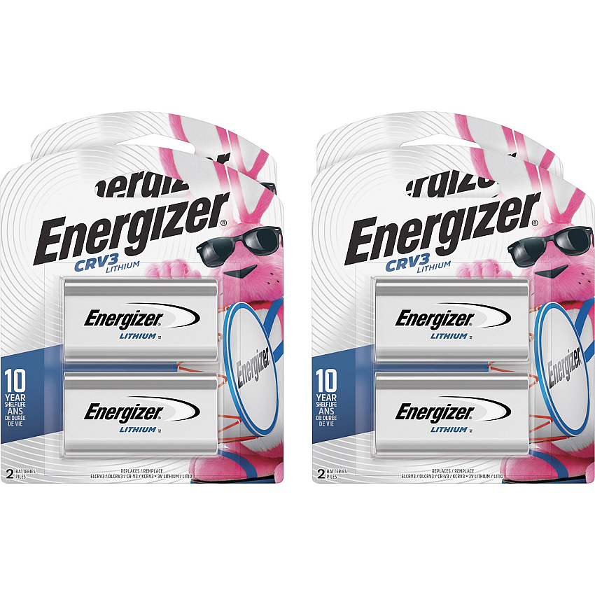 Energizer CRV3 Lithium Photo Battery 2-Packs For Multipurpose - CRV3 - 3000 mAh - 3 V DC - 4 / Carton (ELCRV3BP2CT)