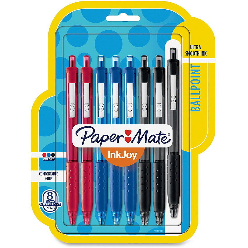 Paper Mate Inkjoy 300 RT Ballpoint Pens 1 mm Medium Pen Point - Retractable - Assorted Ink - Assorted Barrel - 8 / Pack (1945918)