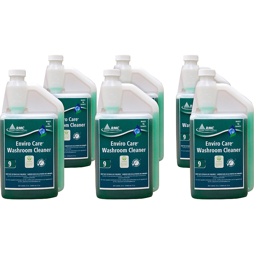 Rochester Midland RMC Enviro Care Washroom Cleaner Concentrate - 32 fl oz (1 quart) - Bio-based, Phosphate-free, Non-toxic - Blue, Green - 6 / Carton (12002014CT)