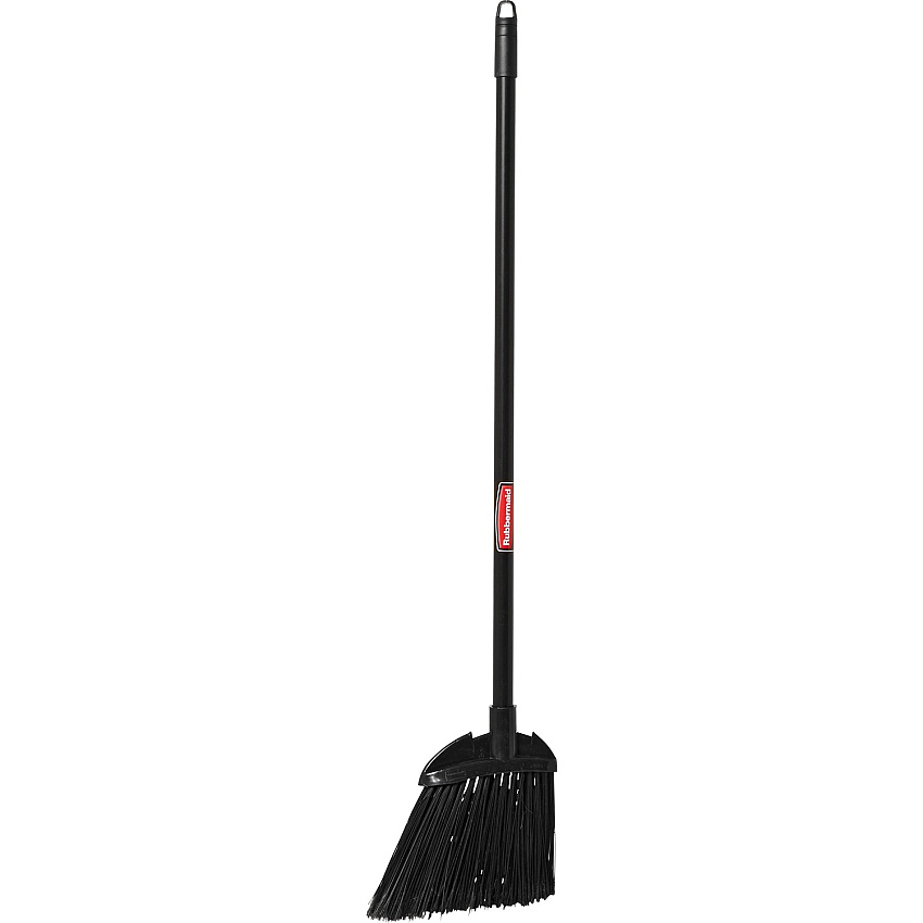 Rubbermaid Commercial Lobby Broom 7.50" Polypropylene Bristle - 28" Handle Length - Black Metal, Metal Handle - Black - 6 / Carton (637400BKCT)