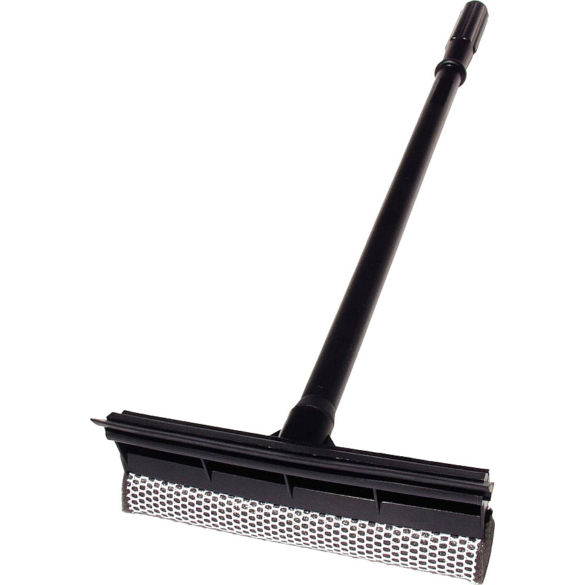 Unger Auto Squeegee Scrubber 8" Blade - 18" Plastic Handle - Heavy Duty - Black - 20 / Carton (AUSQ0CT)