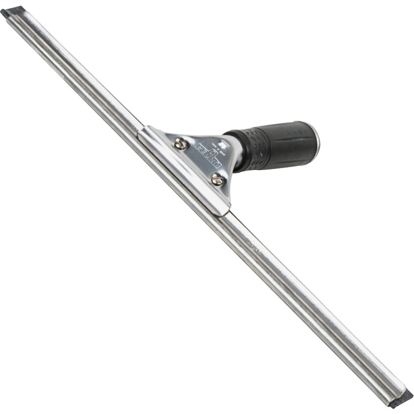 Unger 16" Pro Stainless Steel Complete Squeegee 16" Blade - Rubber Handle - Non-slip Grip, Ergonomic - Stainless Steel - 10 / Carton (PR400CT)