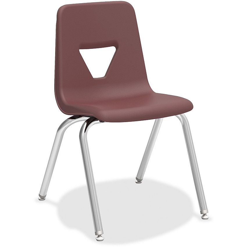 Lorell 18" Seat-height Student Stack Chairs Four-legged Base - Burgundy - Polypropylene - 4 / Carton (LLR99892)