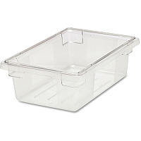 Rubbermaid Commercial 3-1/2 Gallon Clear Food/Tote Box Dishwasher Safe - Clear - Polycarbonate Body - 6 / Carton (330900CLRCT)