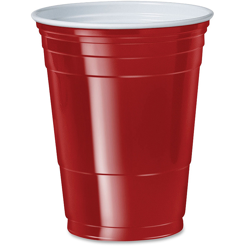 Solo 16 oz Plastic Cold Party Cups 16 fl oz - Red - Plastic, Polystyrene - Cold Drink, Party - 50 / Pack (P16R)